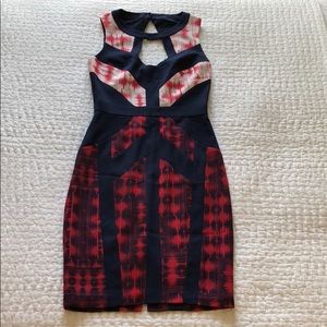 BCBGMAXAZRIA cut out dress, knee length